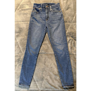 J. Crew Jeans Women's Blue Denim Blue Skinny High Rise Curvy Toothpick Size 27